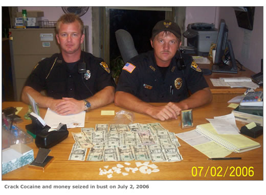 Crack Cocaine and money seized in bust on July 2, 2006